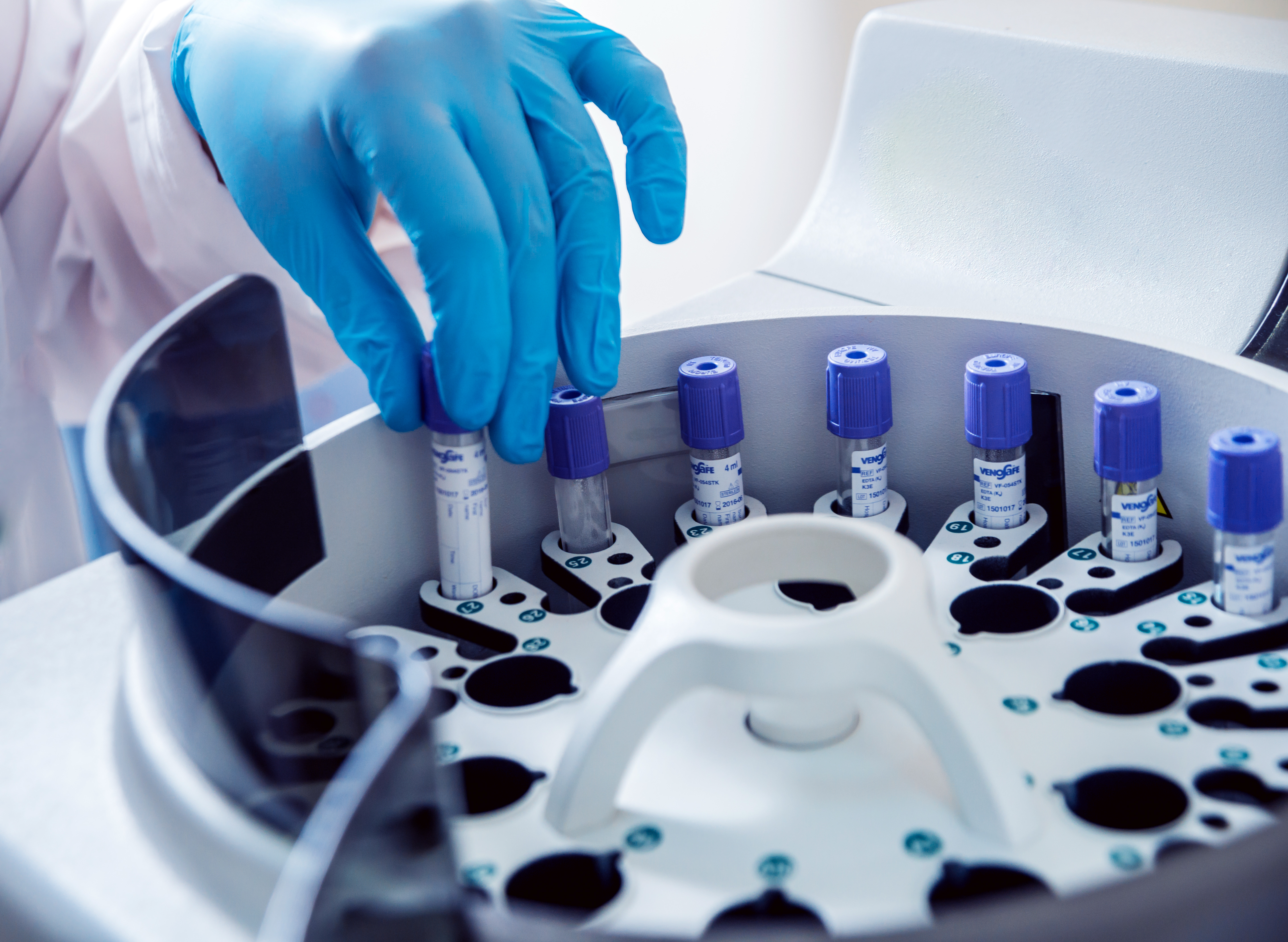 Test tubes in centrifuge
